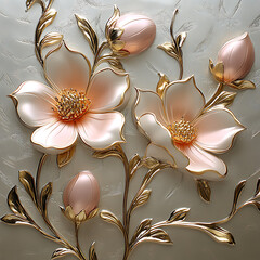 stucco flowers AI generated