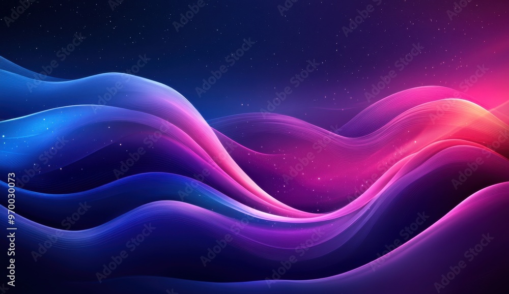 Aufkleber dynamic abstract background with flowing purple and blue waves creating a vibrant and futuristic des