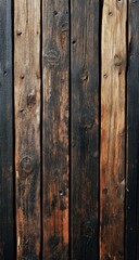 Fototapeta premium Weathered wooden planks with rich texture and color variations in natural lighting