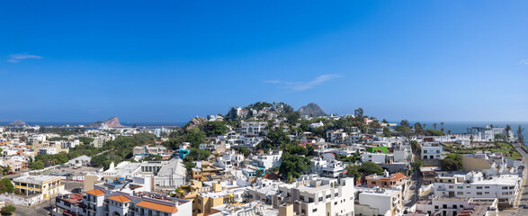 Obraz premium Mexico, Mazatlan scenic panoramic views of historic center near El Malecon, tourist beaches and scenic landscapes.