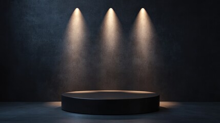 Dark and Moody Stage with Spotlights