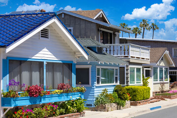 Scenic colorful streets of Avalon in Catalina Island in California, USA.