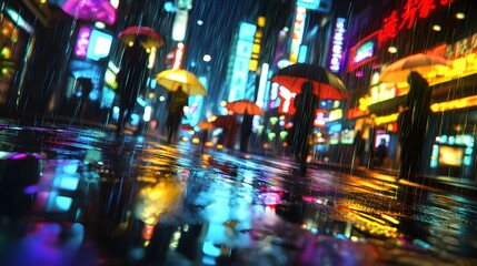 Rainy Night in Neon City.