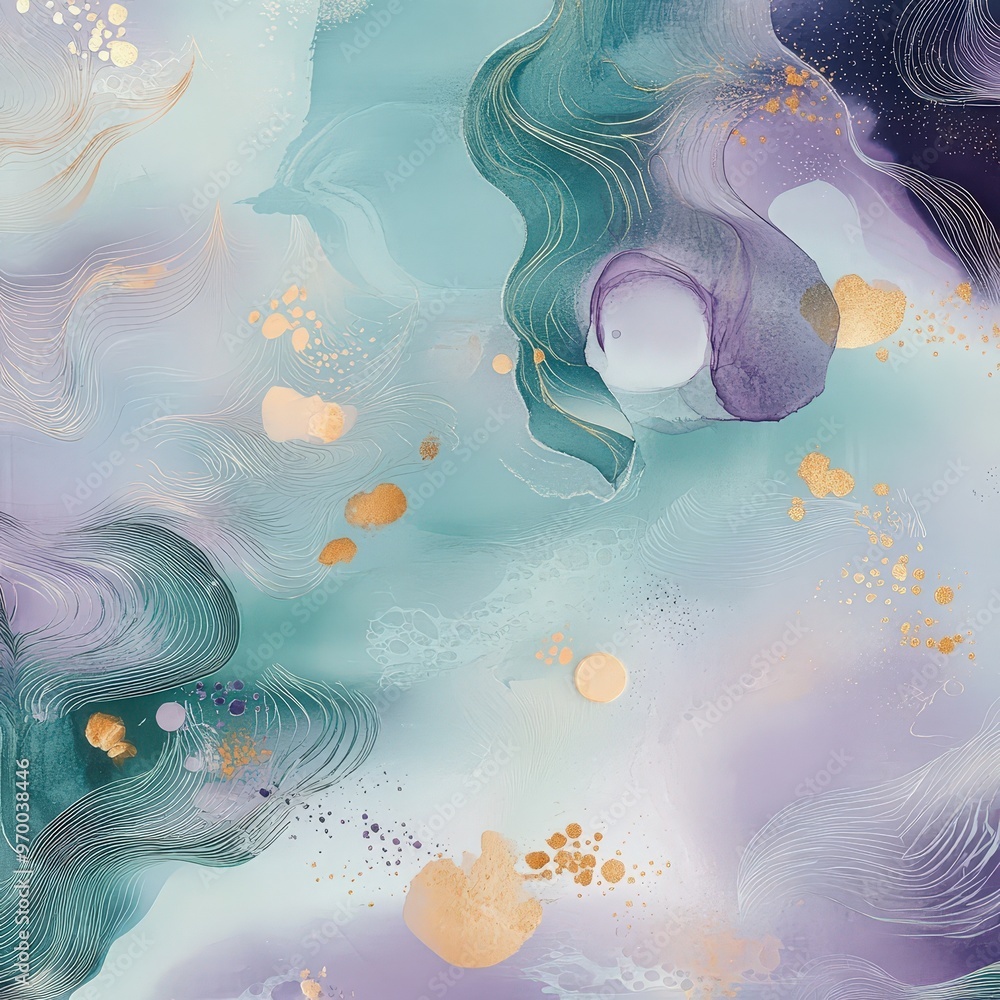 Poster Contemporary art inspired abstract pattern with mixed elements for creative design.