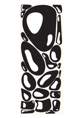 Abstract design with rounded black and white elements. Abstract stripe on white background. Template. Background, poster, brochure, advertising.