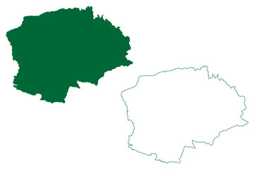 East Jaintia Hills district (Meghalaya State, Republic of India) map vector illustration, scribble sketch East Jaintia Hills map