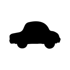 Silhouette, stamp, doodle of a car. Vector graphics.