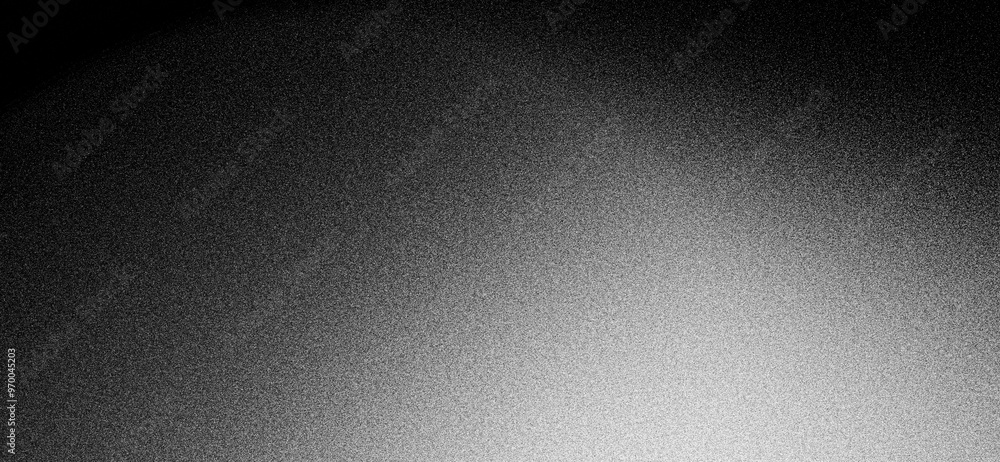 Wall mural dark grainy gradient background, black white gray noise texture, monochrome poster header banner bac