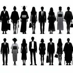 Siluetas masculinas y femeninas.