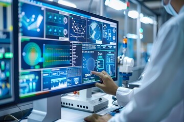 Fototapeta premium Advanced Data Analysis in a High-Tech Laboratory Environment