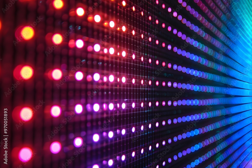 Poster vibrant led light display with colorful patterns