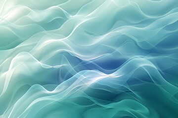 Obraz premium Ethereal Waves of Colorful Fluidity in Soft Blue and Green Tones