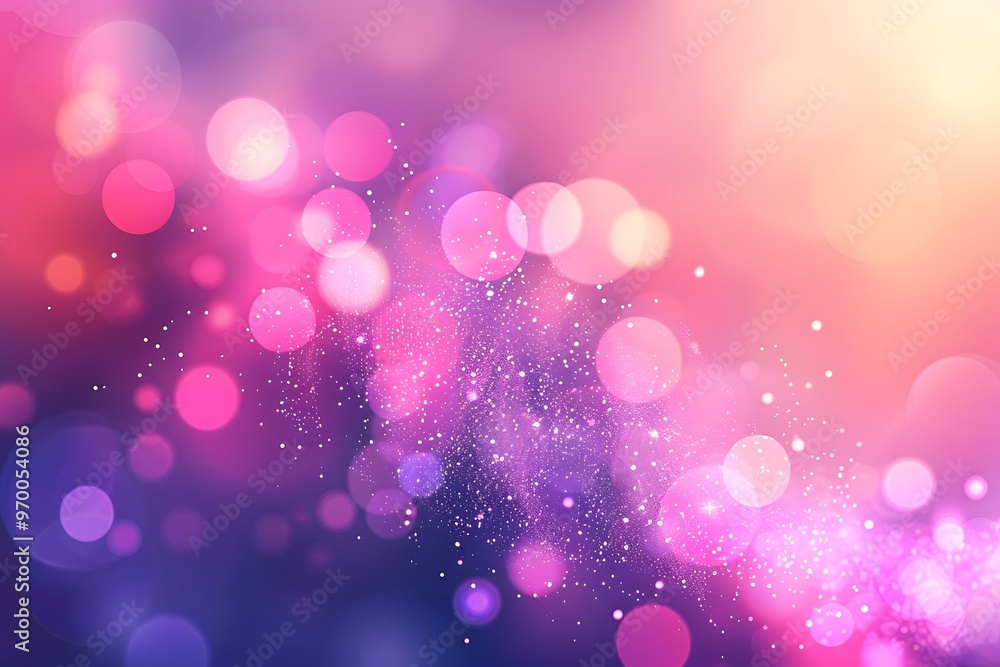 Poster dreamy bokeh background with soft colorful lights