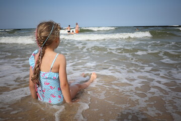 Dziecko Plaża Morze Wakacje