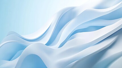 Fototapeta premium Abstract Blue Fabric Waves with Soft Light