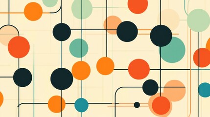 Abstract Geometric Pattern with Overlapping Circles and Lines