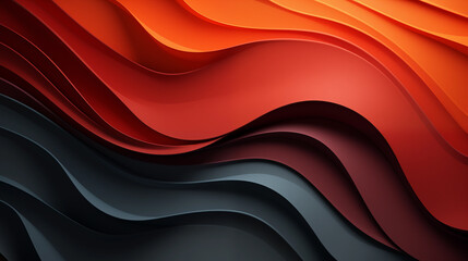 A red and black wave with a black and orange stripe