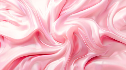 Obraz premium Cosmetic silky cream texture pink background.
