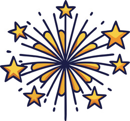 Fireworks Silhouette Icon - Transparent Background Clipart 