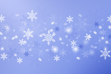 Simple background with snowflakes for winter. Snowy texture abstract design. Elegant random falling snow.