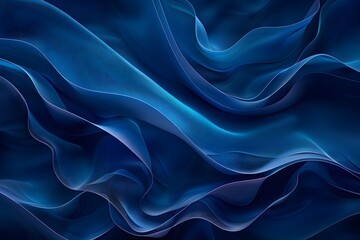 Obraz premium Elegant Blue Waves: A Fluid Abstract Design