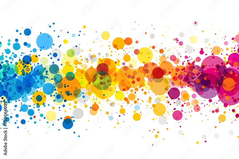 Poster vibrant splash of colorful bubbles in a dynamic pattern