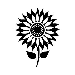 Nature and Plant Sunflower Flower Icon Silhouette - Transparent Background Clipart 