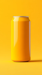 Fototapeta premium Minimalist design of orange drink can
