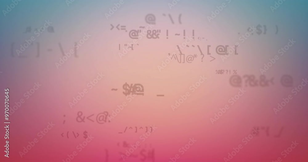 Poster animation of digital data processing over red background