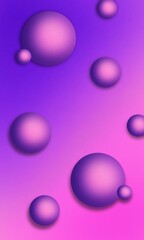 Gradient pink purple background with balls