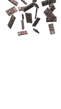 Vertical Guatemala 100 Quetzales Animation Stacks Of Money on White Screen