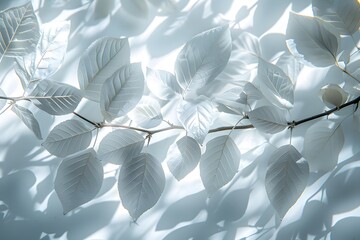 Ethereal White Leaves Bathed in Soft Light