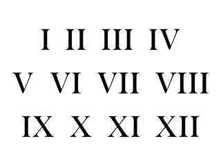 collections of ordered of roman numbers 