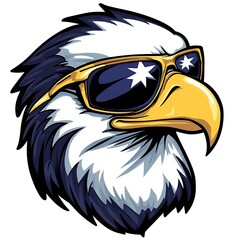 Cool Eagle Wearing Sunglasses with Stars