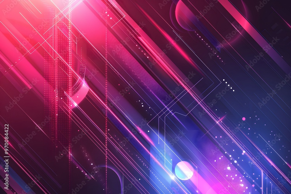 Poster vibrant abstract background with dynamic lines and geometric shapes