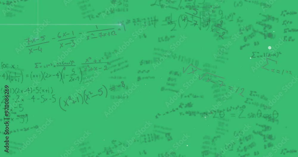 Poster animation of digital data processing over green background