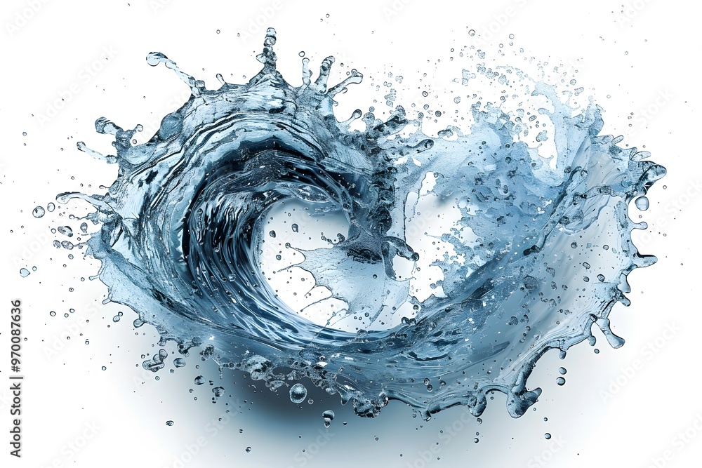 Poster dynamic splash of water creating a wave effect
