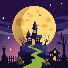 Spooky Halloween Night artwork, Halloween Background, Happy Halloween 