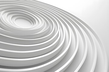 Obraz premium Elegant White Spiral Design with Layered Circular Patterns