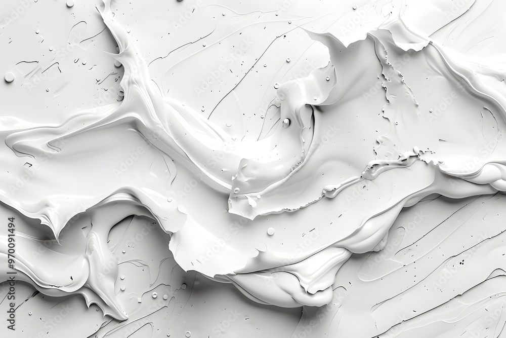 Poster abstract white texture with fluid swirls and depth