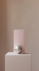 Minimalist composition with pink textured panel
