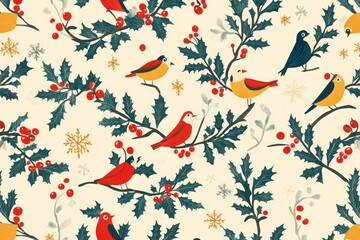 a pattern with festive holiday typography and greetings Christmas themed background pattern 