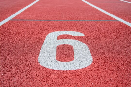 Shut down lane 6 on a new red track with white markings