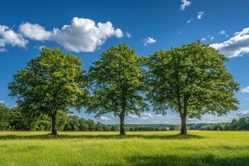 Fototapeta premium Summer trees in panorama