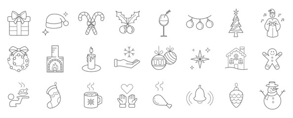 Set of vector Christmas icons in high quality Christmas elements see more on our profile