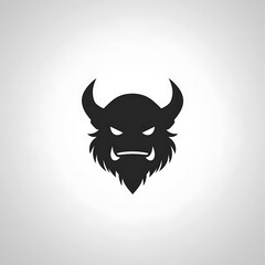 Evil monster silhouette icon for game or logo