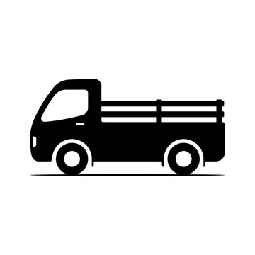 recommend clip art: Truck icon. Black silhouette. Side view. Vector simple flat graphic illustration. Isolated object on white background. Isolate.