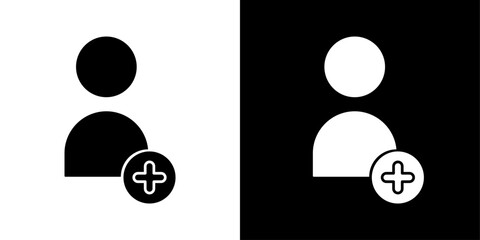 Add a new user icon Isolated flat vector in outline