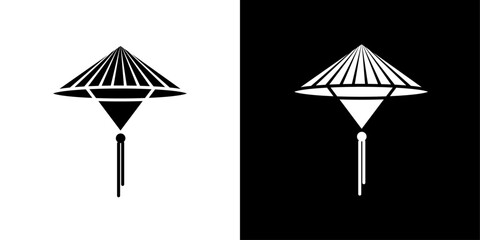 Bamboo hat icon Isolated flat vector in outline