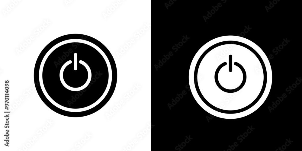 Poster button on off icon isolated flat vector in outline